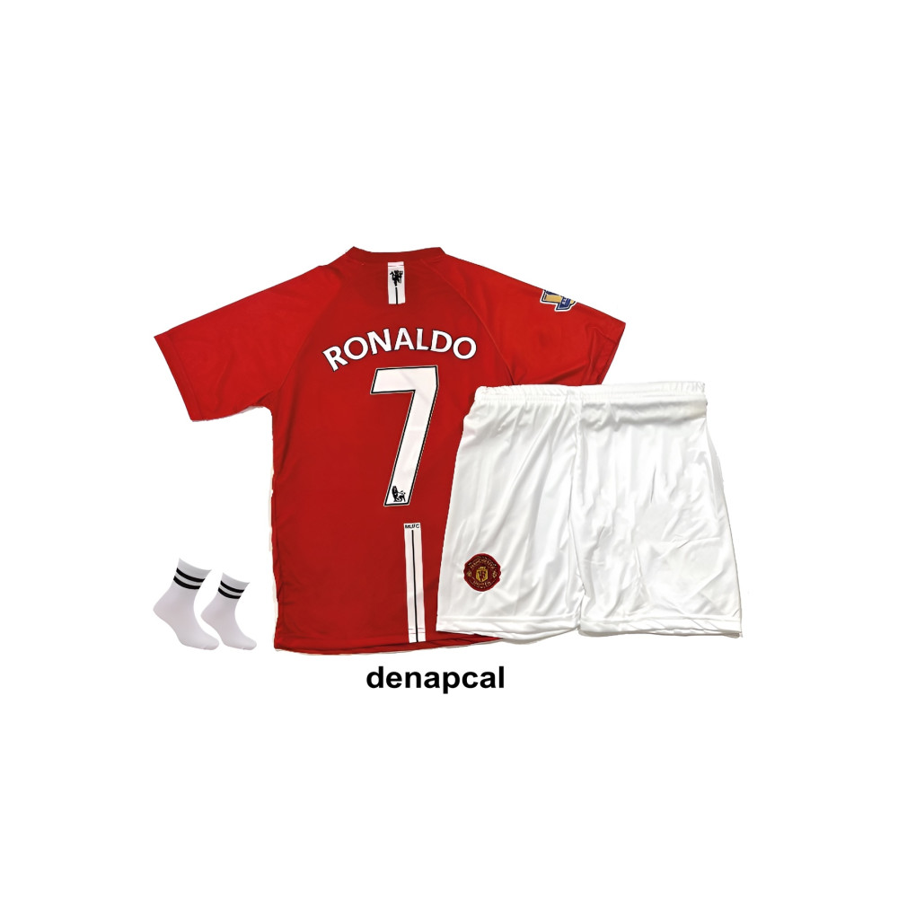 DENAPCAL Cristiano Ronaldo Retro Manchester United 2008 Moscow Şampiyonlar Ligi Finali Çoçuk Forma Seti 8-9 Yaş Beden Erkek Forma Fiyatı