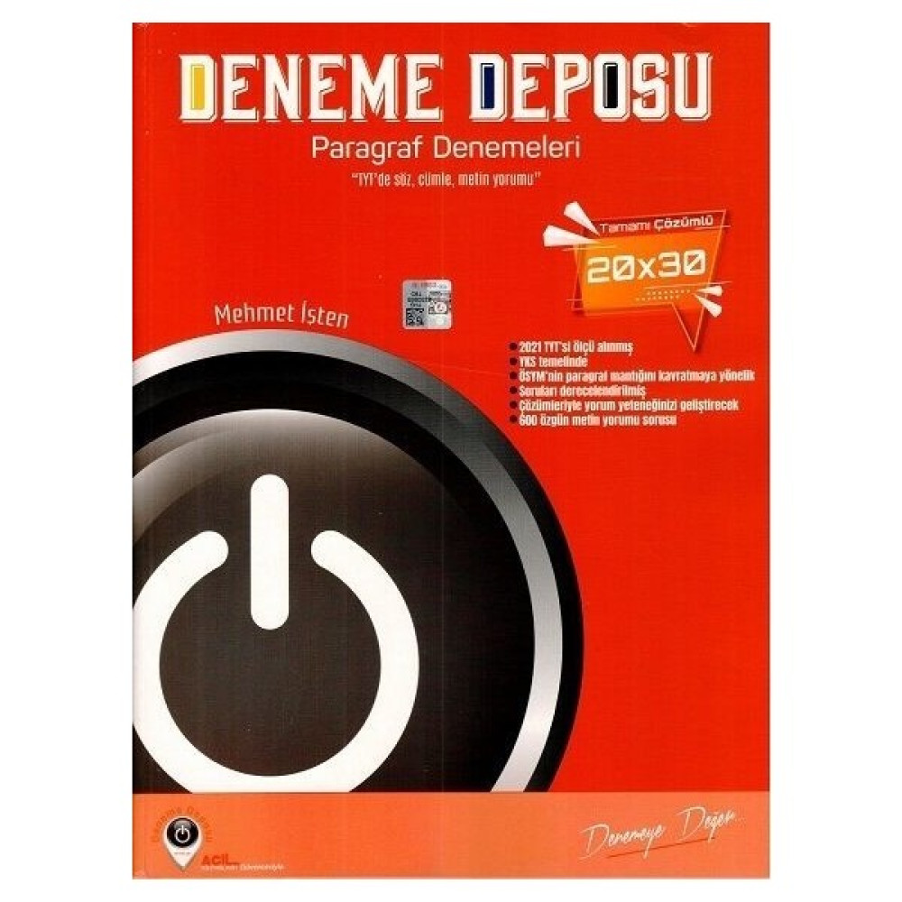 Deneme Deposu Yayınları TYT Paragraf Konu Denemeleri Temel Yeterlilik Testi (TYT) Fiyatı