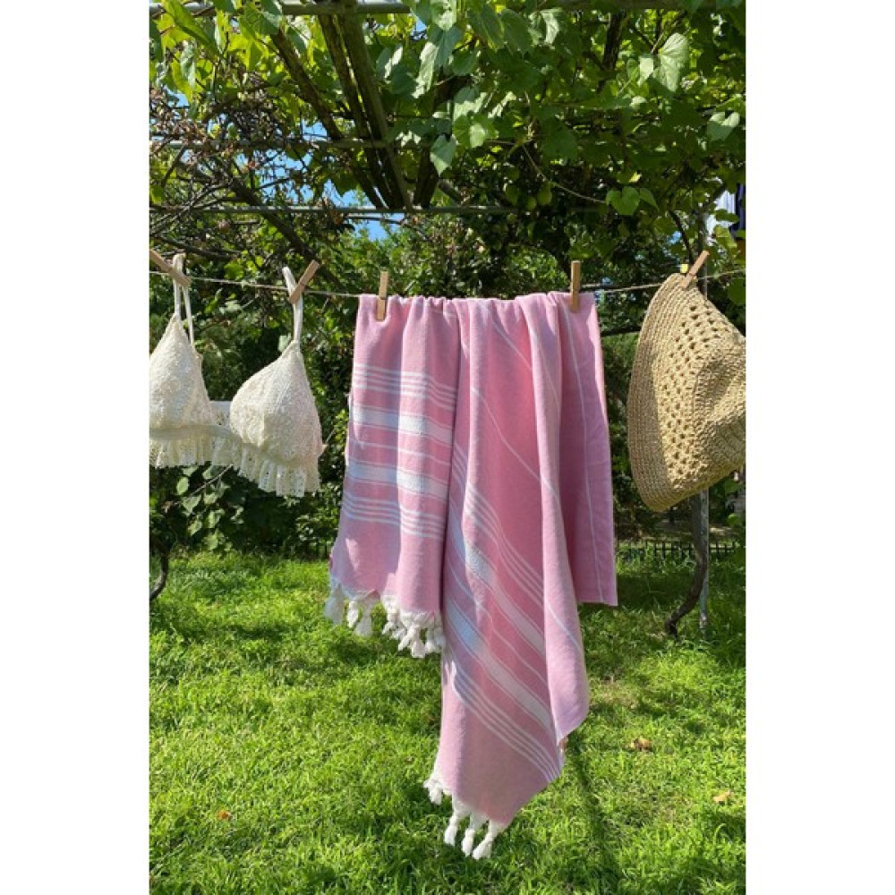 Denia Home Peştemal Havlu Ezghi - Pembe - 100 x 180 cm Peştamal Fiyatı