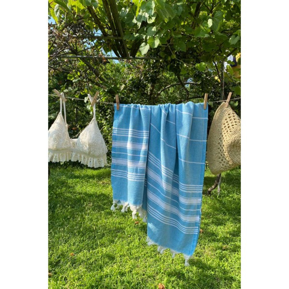 Denia Home Peştemal Havlu Ezghi - Turkuaz - 100 x 180 cm Peştamal Fiyatı