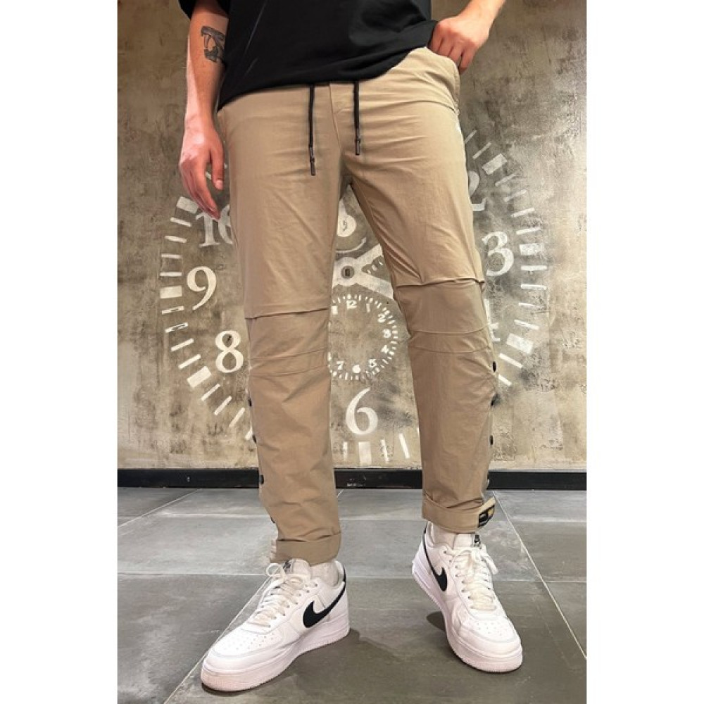 Denim Republic Erkek Bej Dar Kesim Naylon Paraşüt Kumaş Paçası Çıtçıtlı Jogger Pantolon Erkek Pantolon Fiyatı