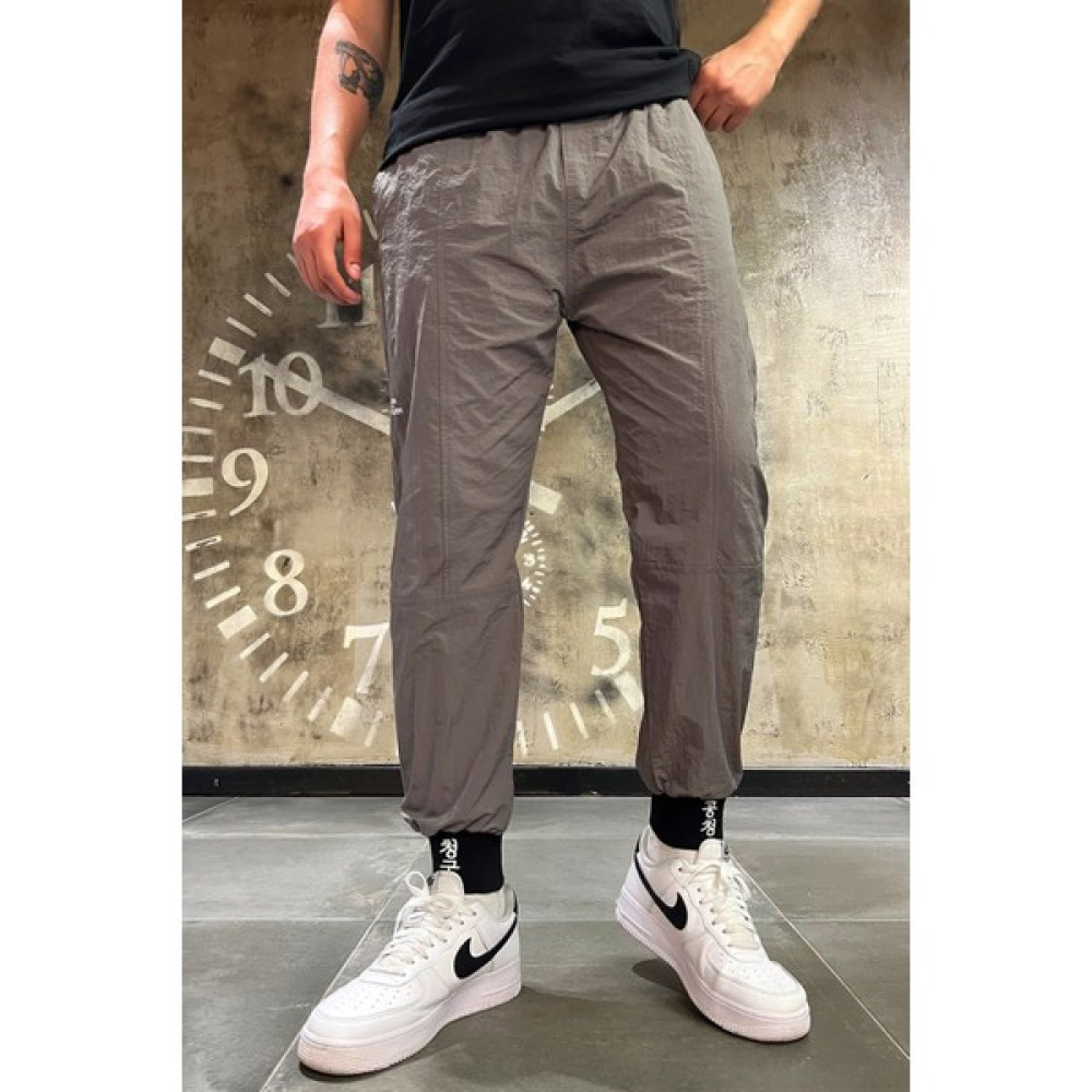 Denim Republic Erkek Gri Baskılı Naylon Paraşüt Kumaş Jogger Pantolon Erkek Pantolon Fiyatı