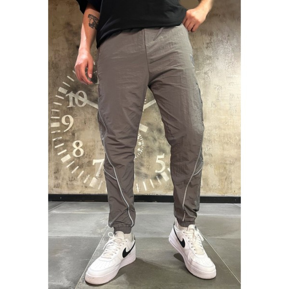 Denim Republic Erkek Gri Reflektörlü Naylon Paraşüt Kumaş Jogger Pantolon Erkek Pantolon Fiyatı