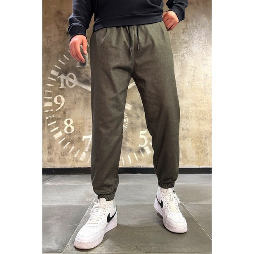 Denim Republic Erkek Haki Kalın Kaliteli Kaşe Kumaş Bol Jogger Pantolon Erkek Pantolon Fiyatı
