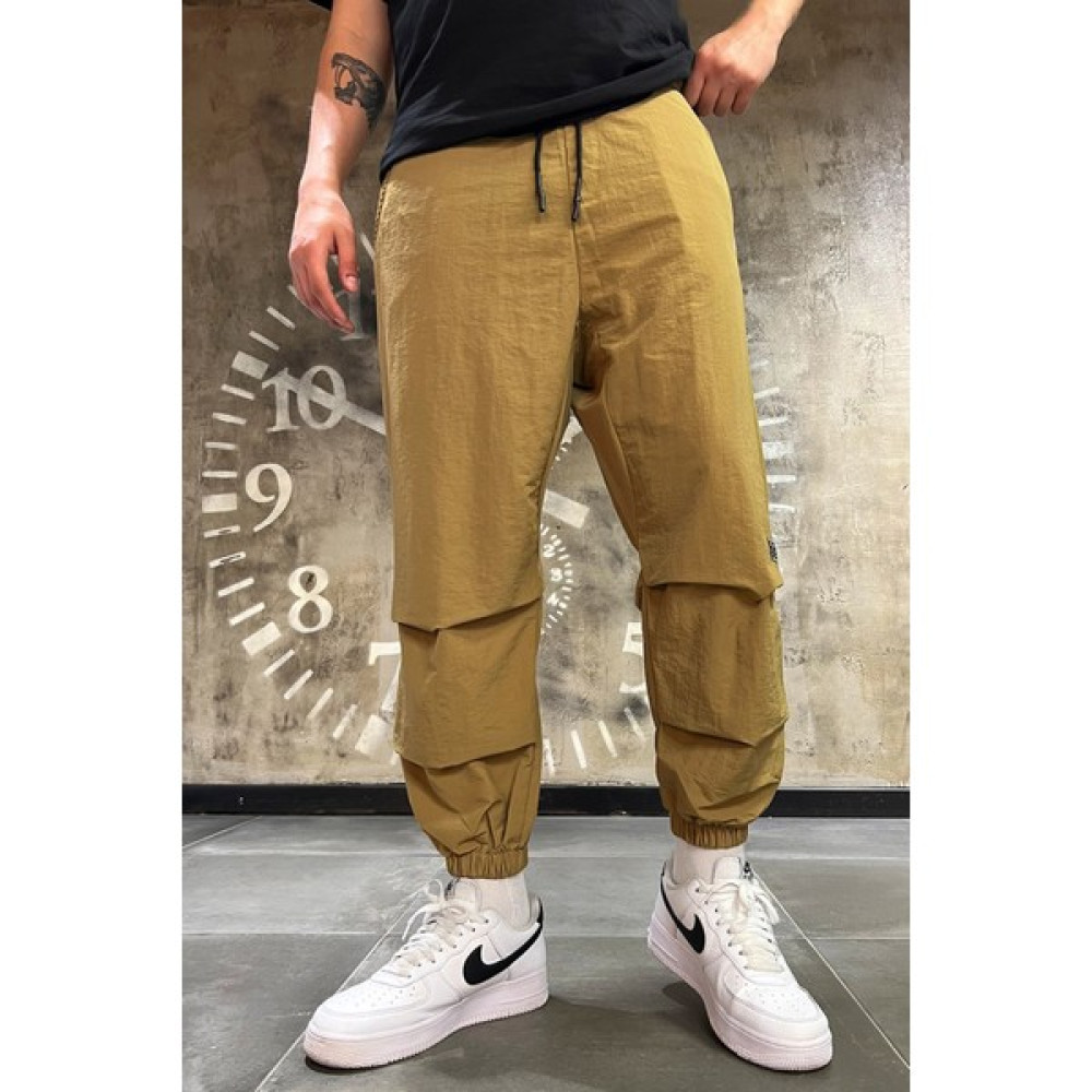 Denim Republic Erkek Hardal Baskılı Naylon Paraşüt Kumaş Bol Jogger Pantolon Erkek Pantolon Fiyatı