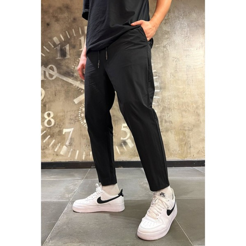Denim Republic Erkek Siyah Bol Kesim Boyfriend Naylon Paraşüt Pantolon Erkek Pantolon Fiyatı