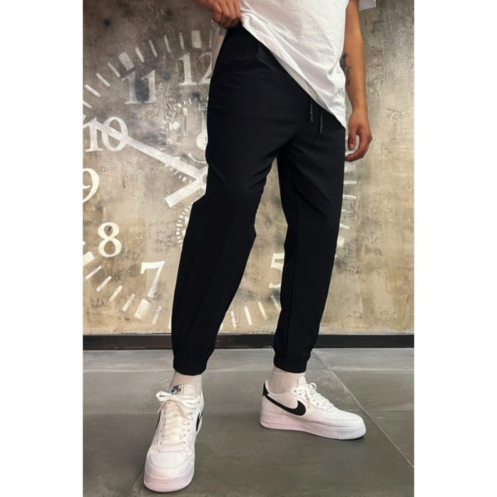 Denim Republic Erkek Siyah Ince Kumaş Bol Jogger Pantolon Erkek Pantolon Fiyatı