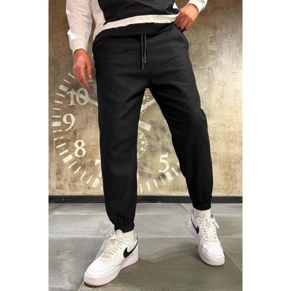 Denim Republic Erkek Siyah Kalın Kaliteli Kaşe Kumaş Bol Jogger Pantolon Erkek Pantolon Fiyatı