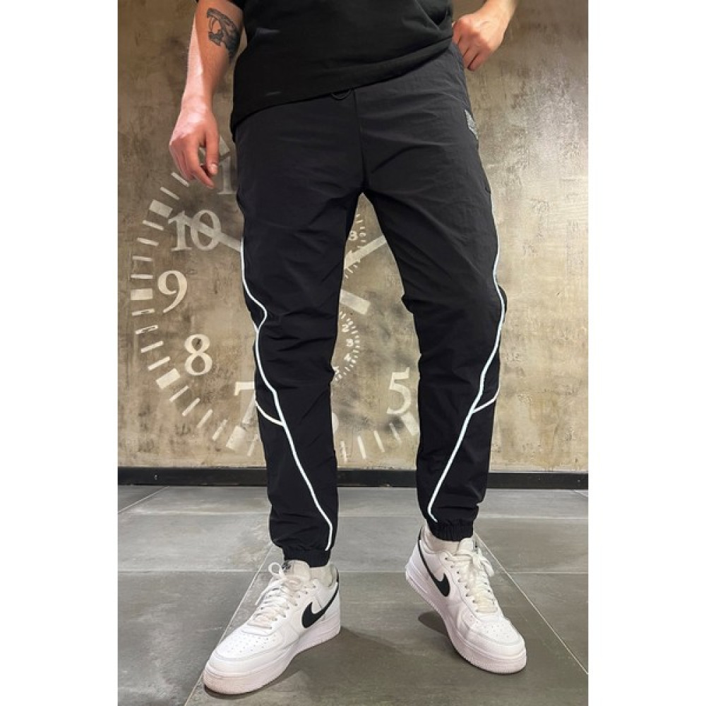 Denim Republic Erkek Siyah Reflektörlü Naylon Paraşüt Kumaş Jogger Pantolon Erkek Pantolon Fiyatı