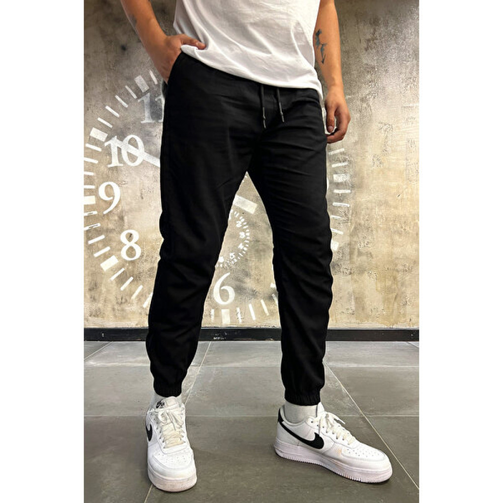 Denim Republic Erkek Siyah Şal Desenli Jogger Pantolon Erkek Pantolon Fiyatı