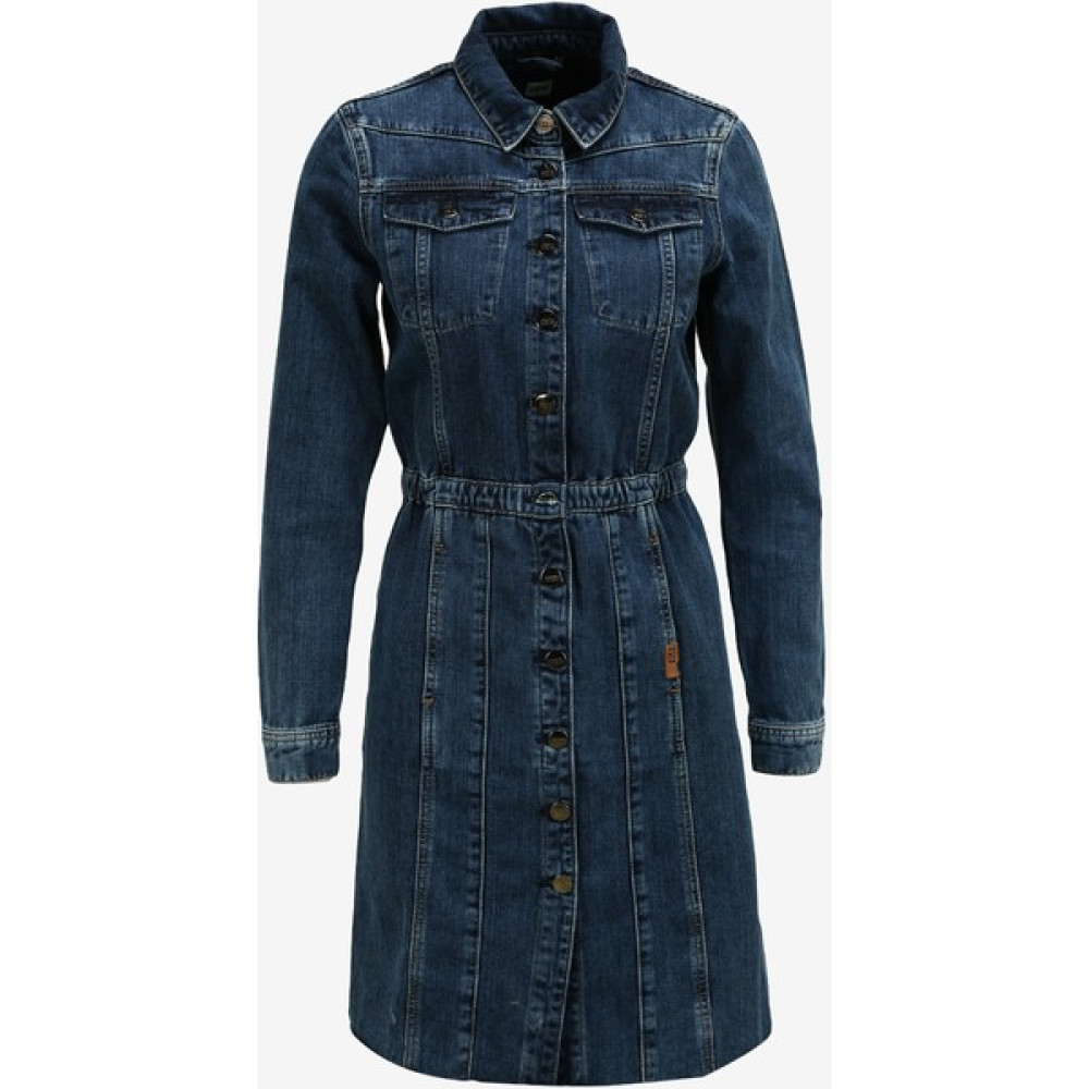 Denim Trip Bisiklet Yaka Indigo Orta Kadın Elbise DT10100 Orta Indigo Elbise Fiyatı