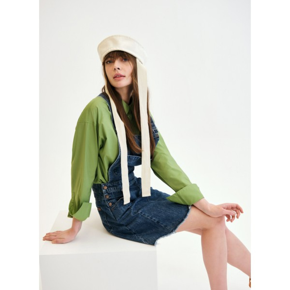 Denim Trip Indigo Slim Fit Kadın Salopet DT10010 Orta Indigo Bayan Tulum ve Salopet Fiyatı