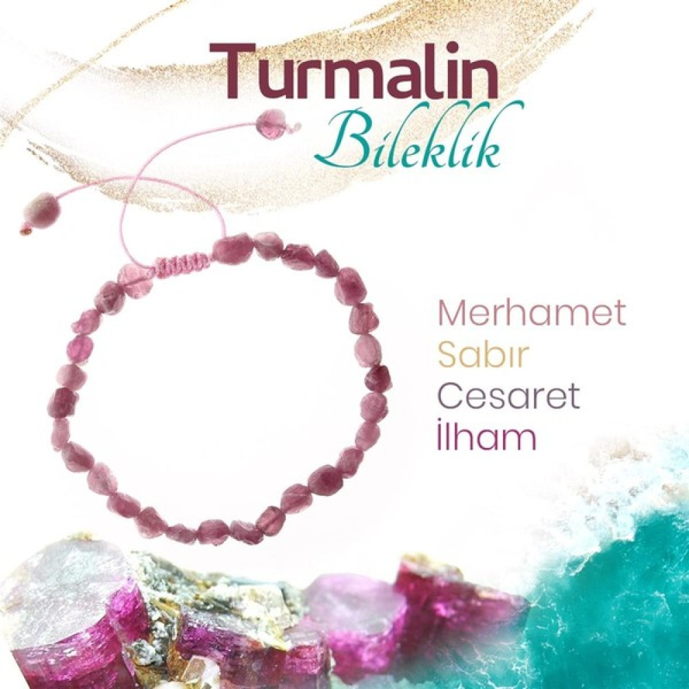 Deniz Doğal Taş Sertifikalı Turmalin Orjinal ( Taşlar) Doğaltaş Bileklik 6 Mm, B1011 - 16-17 cm - Pembe Saat ve Bileklik Aksesuarı Fiyatı