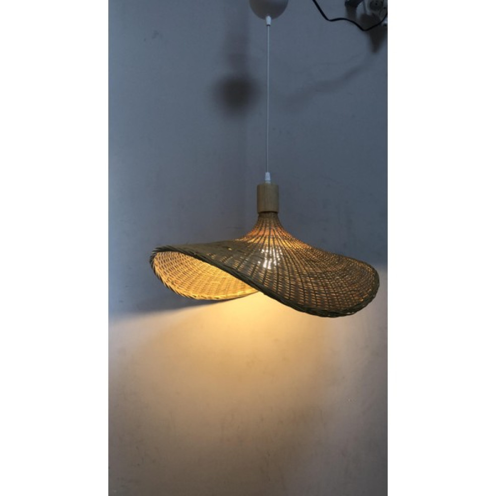 Deniz Işık Evi Bambu Şapka Model Avize 63CM - Iskandinav, Modern, Bohem, Rattan Avize, Aydınlatma - 1 - Ahşap Avize Fiyatı