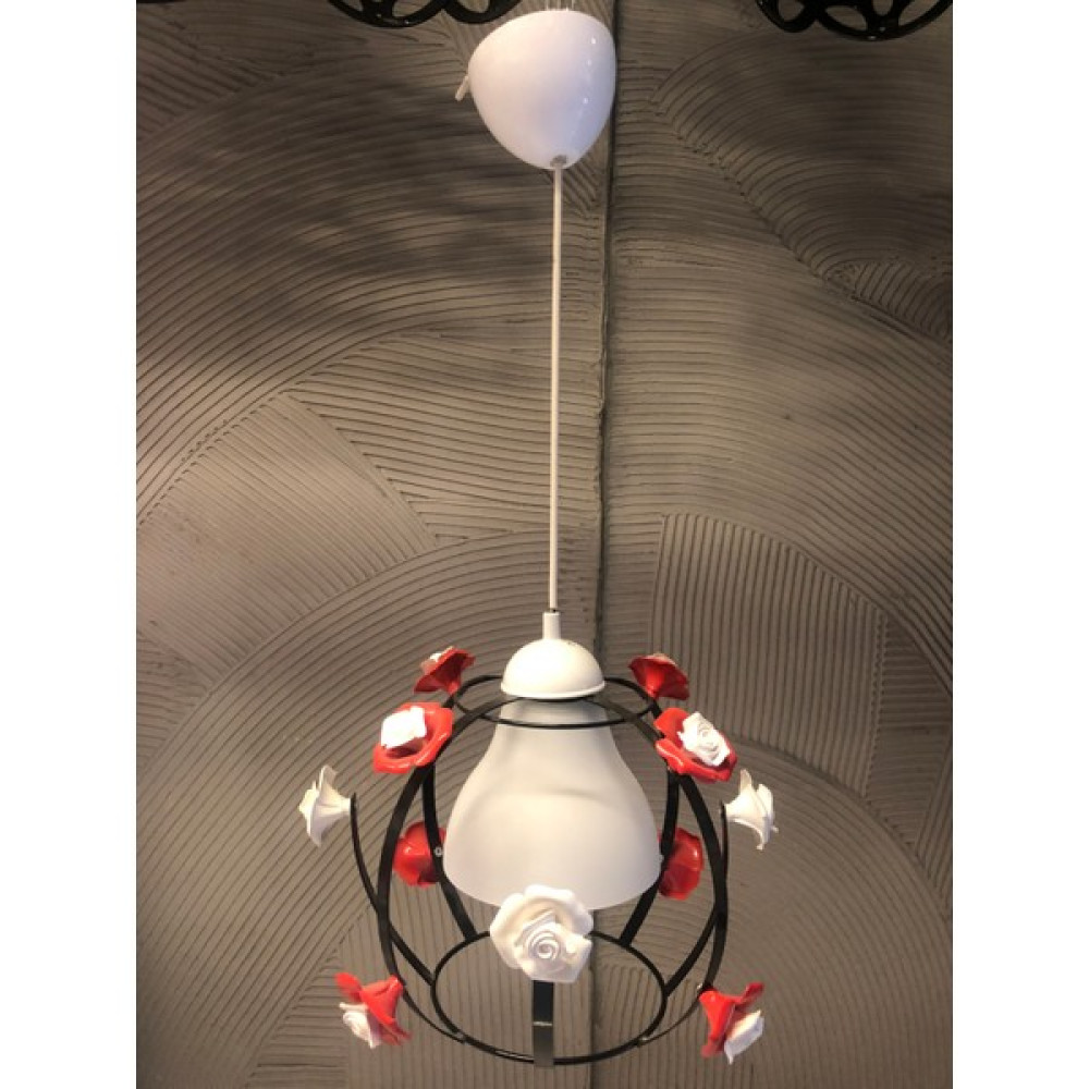 Deniz Işık Evi Deniz Işık Evi.40 cm Çapında Metal Avize Girişler Mutfaklar Antreler Çocuk Odaları Için Uygundur - Kırmızı - Siyah - 1'li Avize Fiyatı