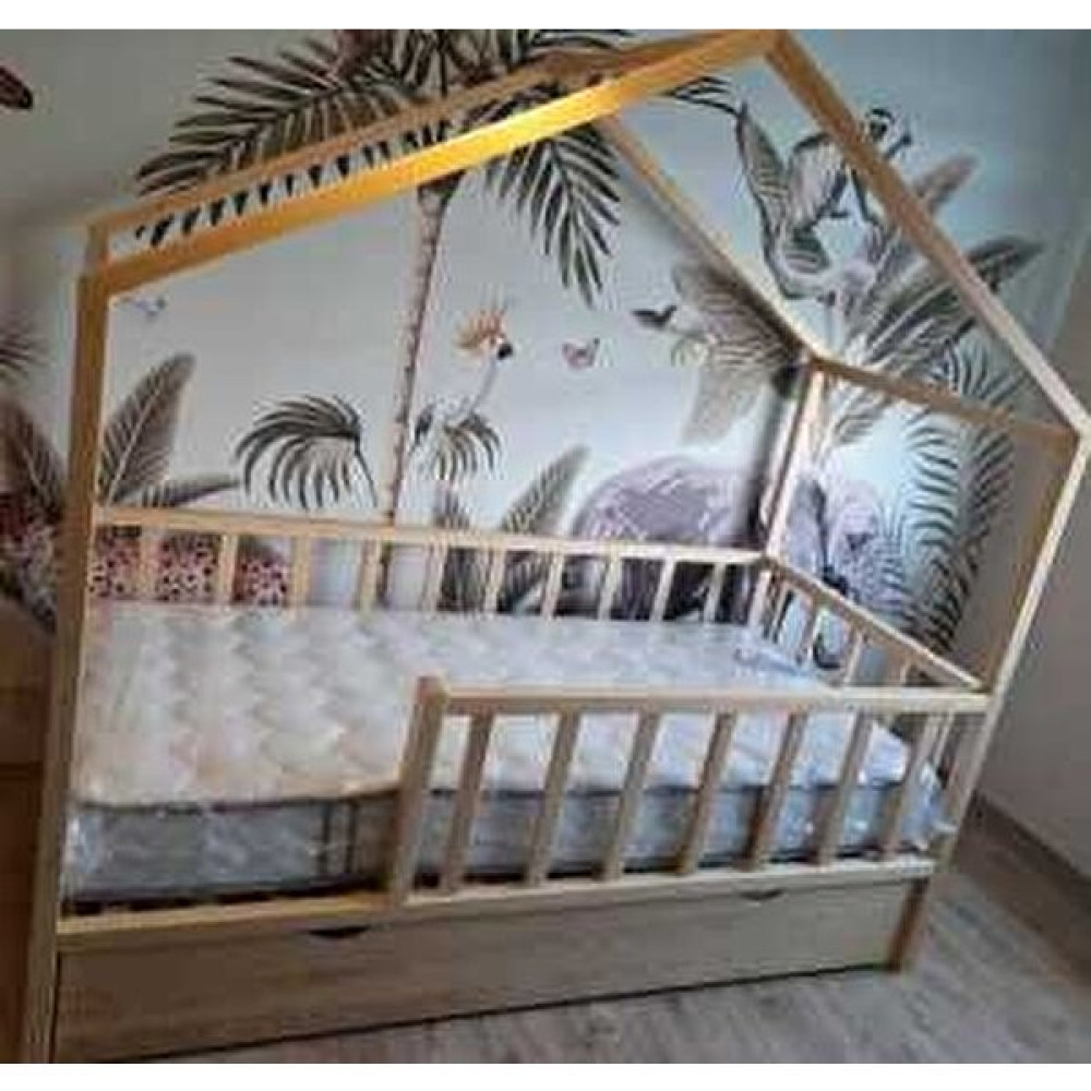 Deniz Mobilya Montessori Yatak Yavrulu Yataklı Subazli Vernikli - 100 x 200 cm - Ahşap Karyola Fiyatı