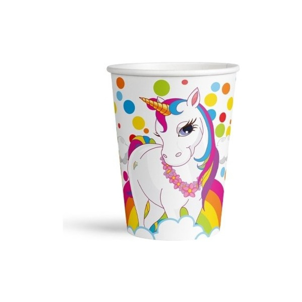 Deniz Parti Süsleri Rainbow Unicorn Karton Bardak 8 Adet - Renkli Oto Boyaları Fiyatı