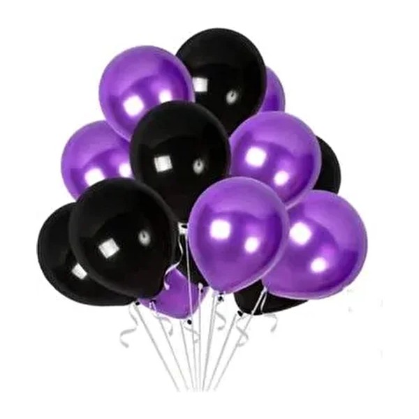 Deniz Party Store Wednesday Metalik Mor Siyah Balon 12 Inç 10 Adet Mor Renkli Parti Malzemesi Diğer Fiyatı