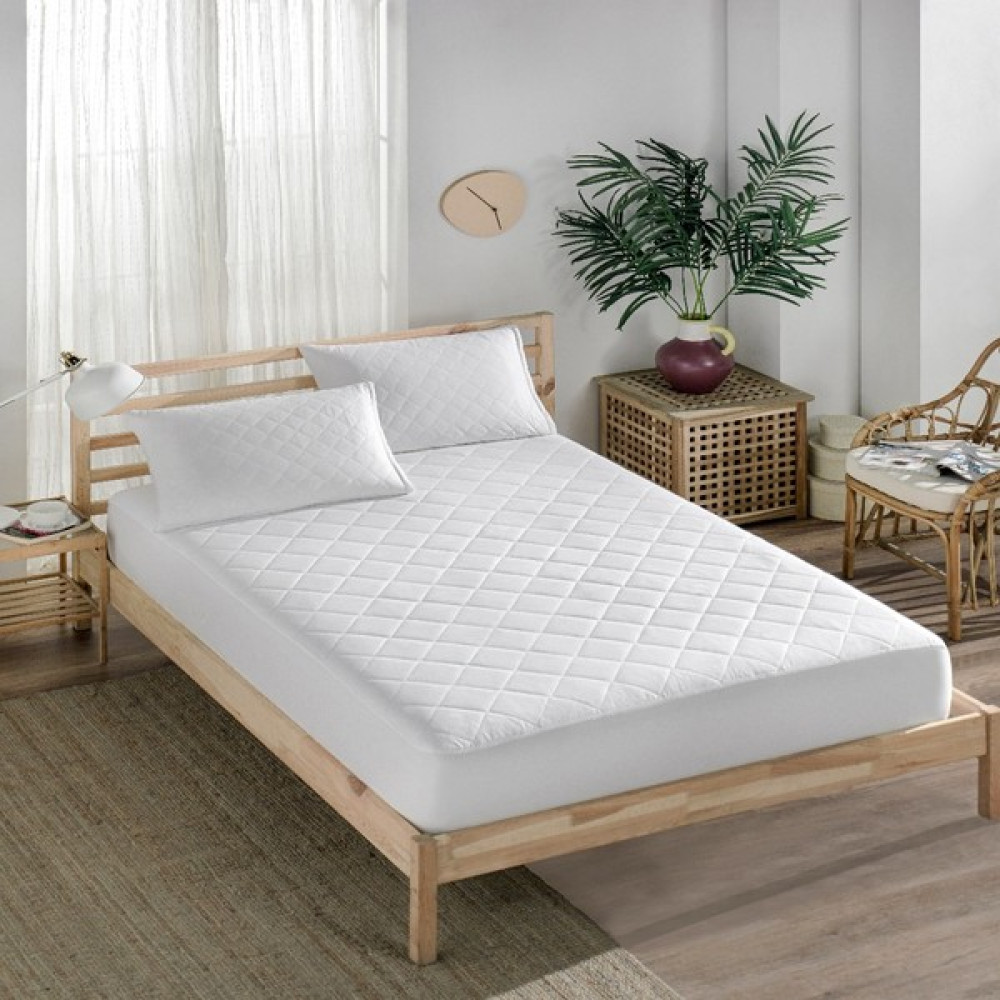Denizli Alez Fitted Kapitone Yatak Koruyucu + Yastık Alezi (Takım) - 160 x 200 cm - Beyaz Alez / Yatak Koruyucu Fiyatı
