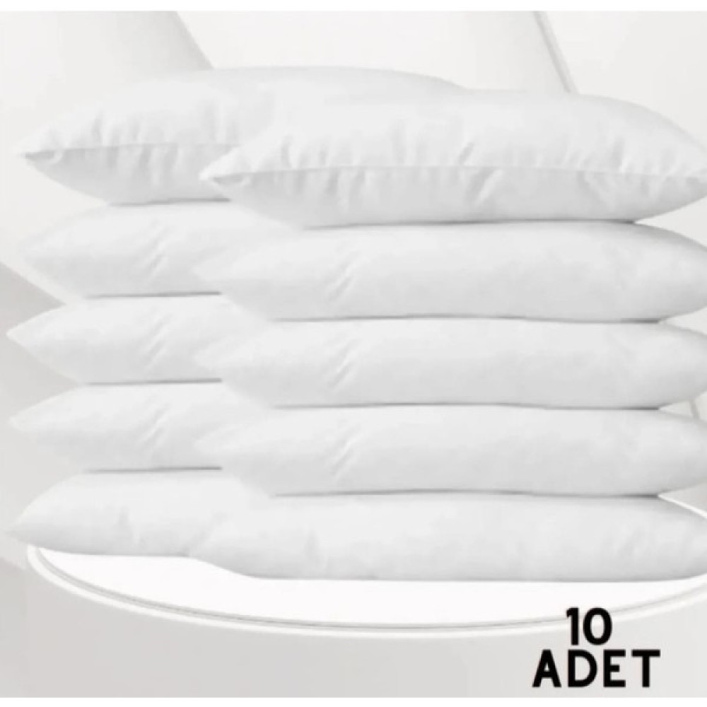 Denizli Çeyiz 10 Adet Pamuklu Beyaz Fermuarlı 50X70 cm Iç Yastık Kılıfı 10 Adet Yastık Iç Astar - 50 x 70 Yastık Kılıfı Fiyatı