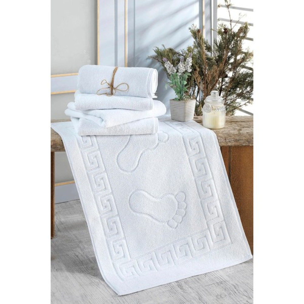 Denizli Çeyiz 2 Adet Ayak Havlusu - 50 x 70 cm - Beyaz Ayak Havlusu Fiyatı