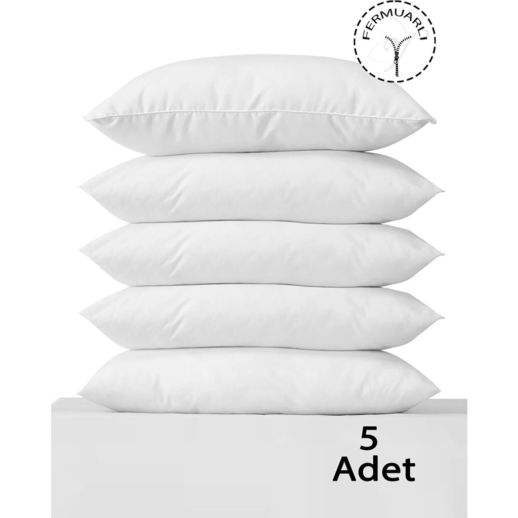 Denizli Çeyiz 5 Adet 50 x 70 Pamuklu Beyaz Iç Yastık Kılıfı Fermuarlı - 50 x 70 cm Yastık Kılıfı Fiyatı