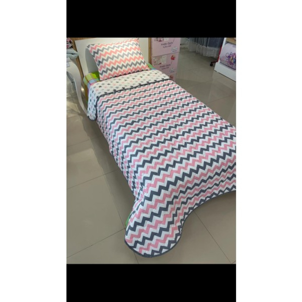 Denizli Çeyiz Çift Taraflı Tek Kişilik Kapitone Yatak Örtüsü Takımı - 160 x 235 cm - Pembe Yatak Örtüsü Fiyatı