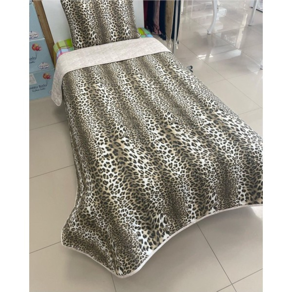 Denizli Çeyiz Çift Taraflı Tek Kişilik Kapitone Yatak Örtüsü Takımı Leopar - Renkli - 160 x 235 cm Yatak Örtüsü Fiyatı