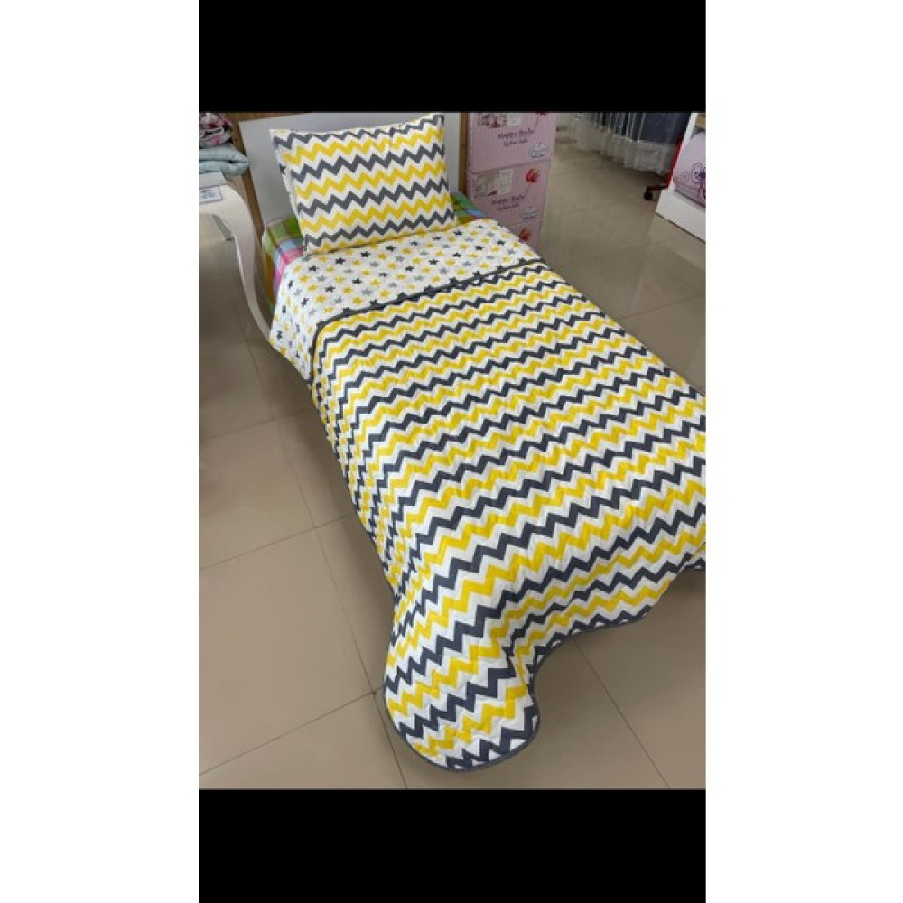 Denizli Çeyiz Çift Taraflı Tek Kişilik Kapitone Yatak Örtüsü Takımı - Sarı - 160 x 230 cm Yatak Örtüsü Fiyatı