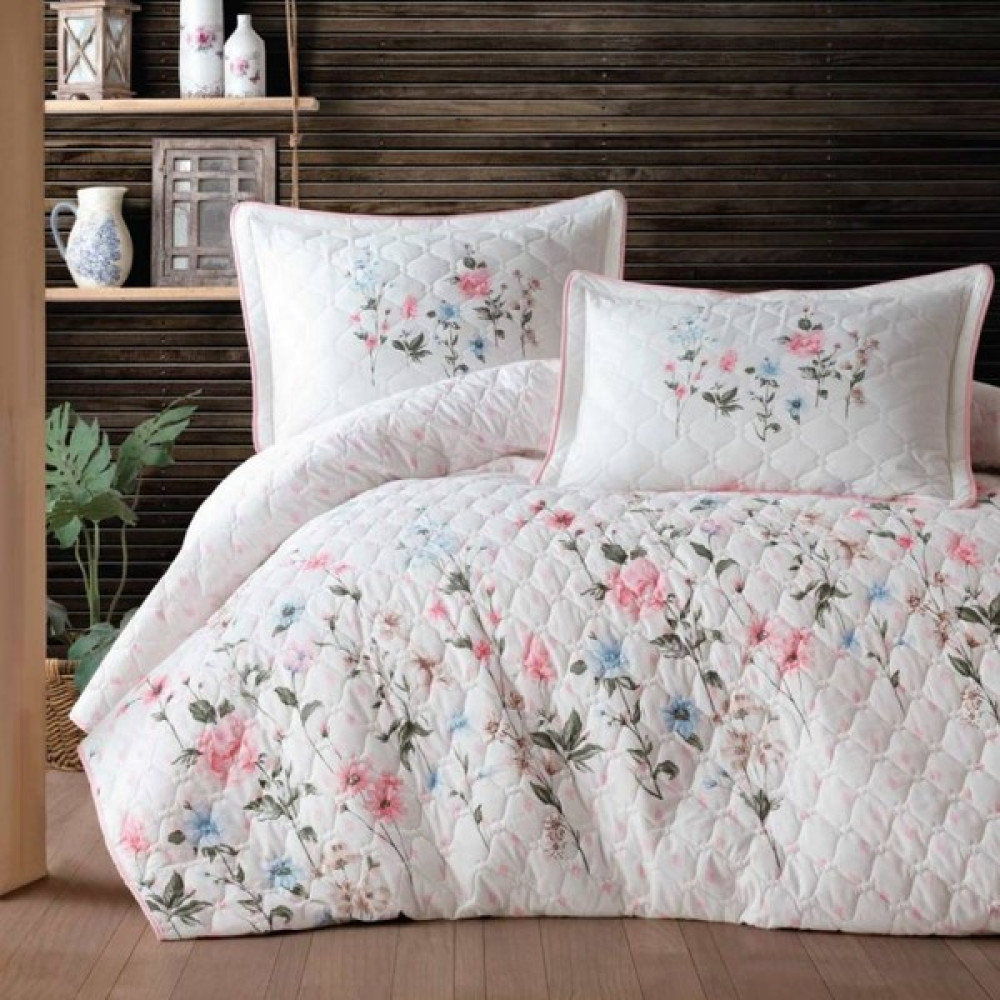 Denizli Çeyiz Clasy Tek Kişilik Kapitone Yatak Örtüsü Takımı Palitra Pudra - 180 x 240 cm Yatak Örtüsü Fiyatı