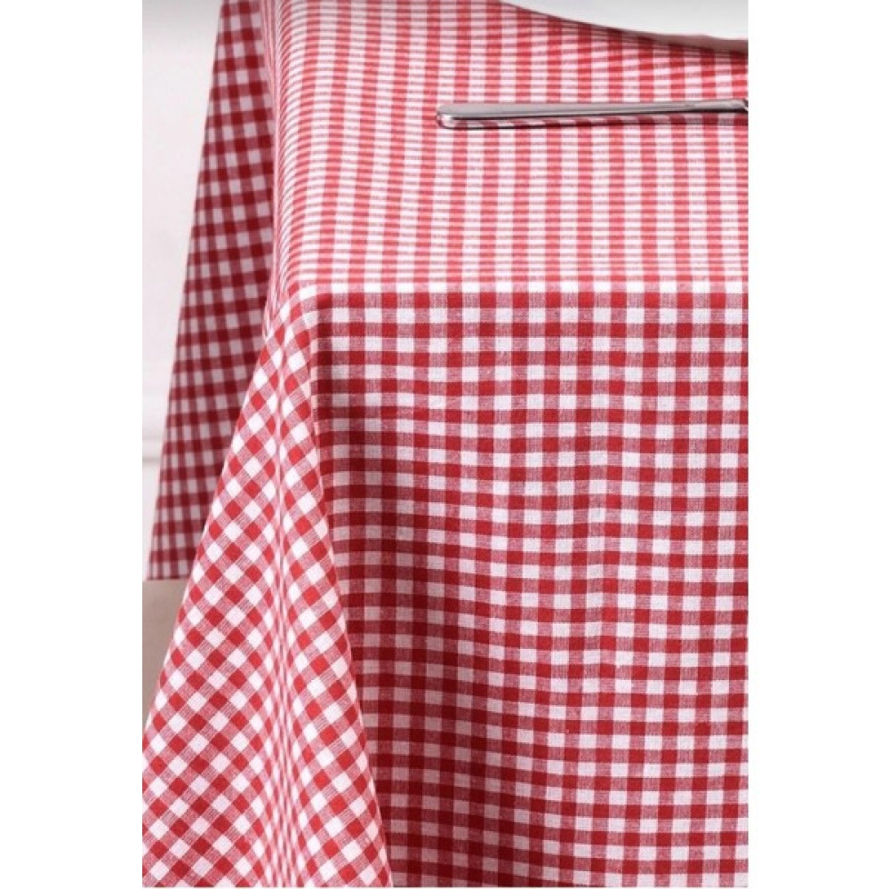 Denizli Çeyiz Küçük Kareli Desen Pötikareli Masa Örtüsü-Sofra Bezi-Piknik Örtüsü - Kırmızı - Beyaz - 170 x 170 cm Masa Örtüsü Fiyatı