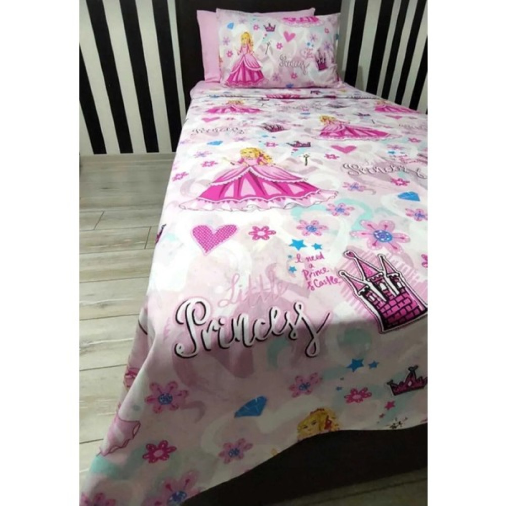 Denizli Çeyiz Tek Kişilik Çocuk Nevresim Takımı Prenses - 160 x 220 cm - Açık Pembe Nevresim Takımı Fiyatı