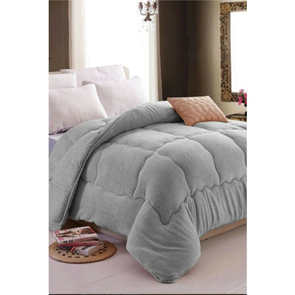 Denizli Çeyiz Tek Kişilik Wellsoft Yorgan Gri - 155 x 215 cm - Renkli Yorgan Fiyatı