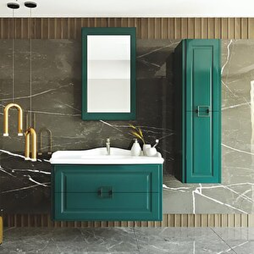 Denko Banyo Denko Nergis 100cm Mdf Zümrüt Yeşil Banyo Dolabı Takımı,boy Dolap Banyo Dolabı / Mobilyası Fiyatı