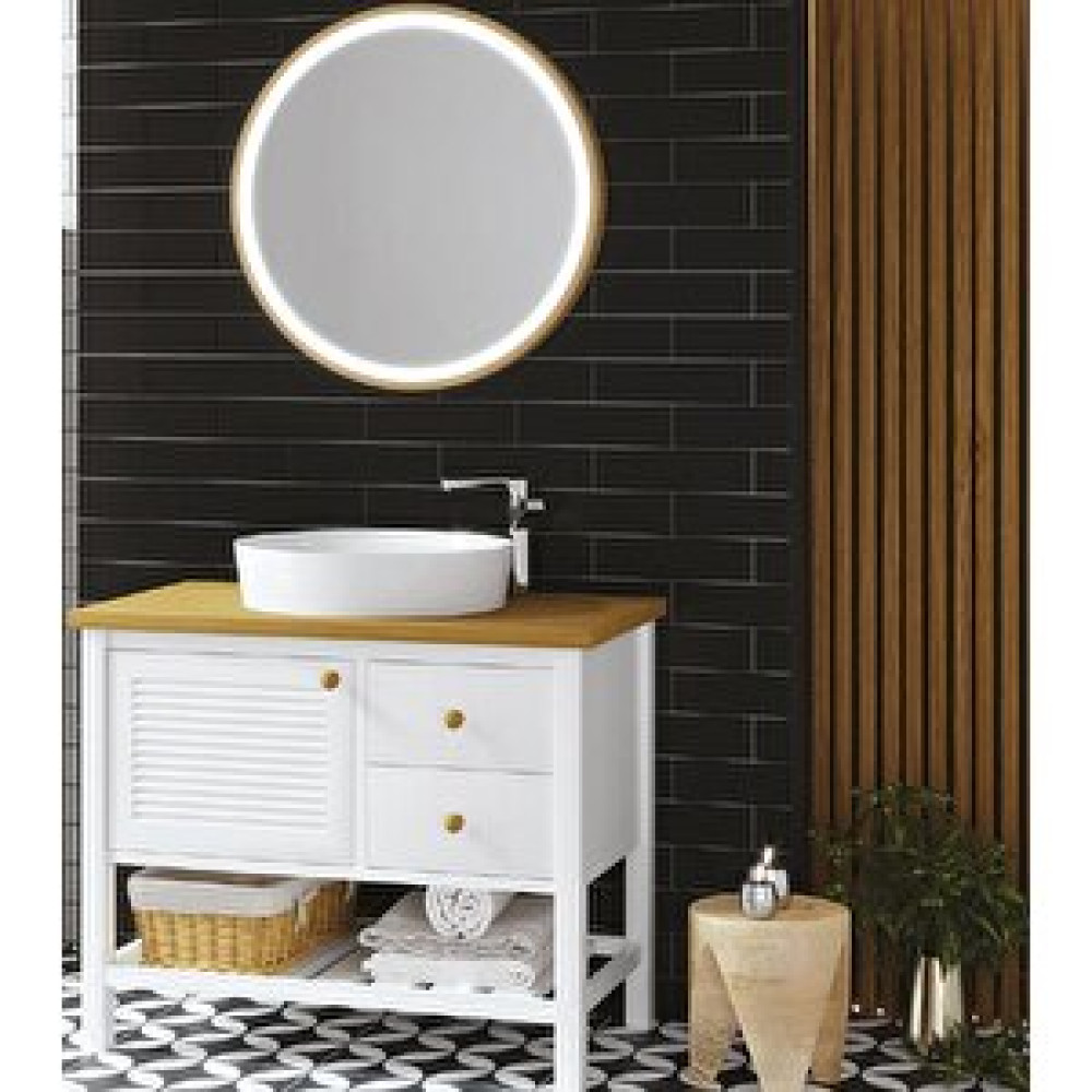 Denko Banyo Denko Smarto 95 Cm Mdf Meşe-beyaz Banyo Dolabı Takımı Banyo Dolabı / Mobilyası Fiyatı