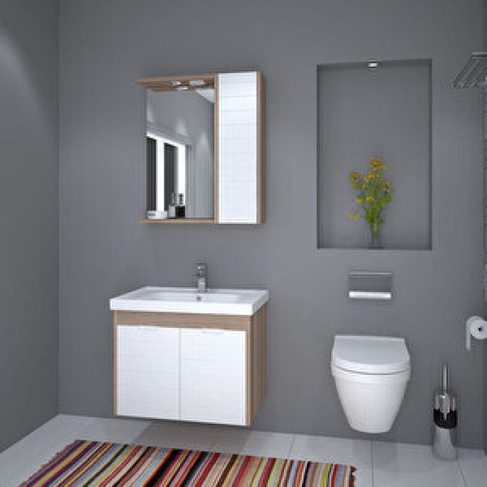 Denko Banyo Mostar Banyo Dolabı Beyaz 70 cm Banyo Dolabı / Mobilyası Fiyatı
