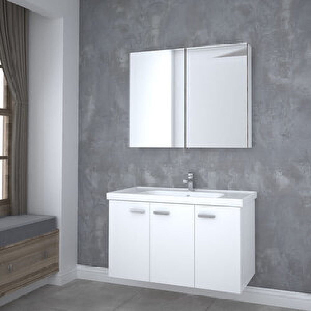 Denko Banyo Terra Banyo Dolabı Beyaz 100 cm Banyo Dolabı / Mobilyası Fiyatı