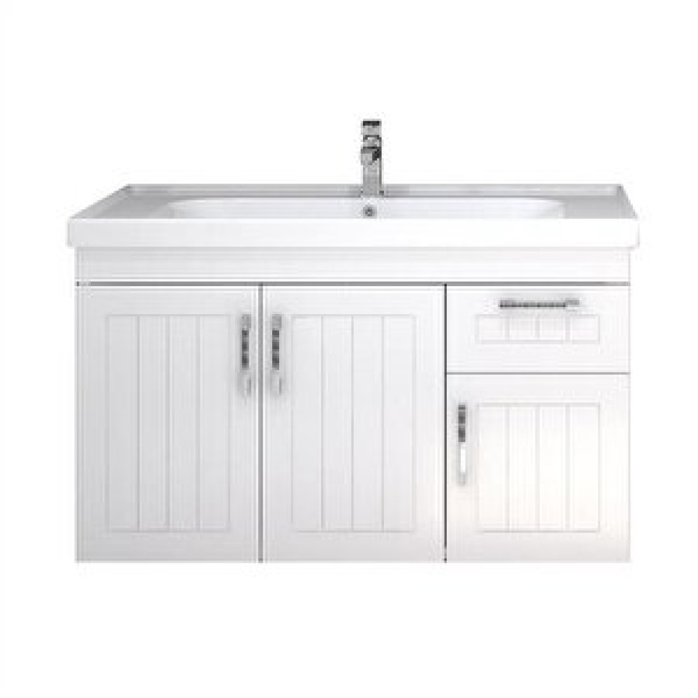 Denko Banyo Turkuaz Frame Etajerli Lavabo 100*45 Cm Ve Lotus 100 Banyo Dolabı Banyo Dolabı / Mobilyası Fiyatı