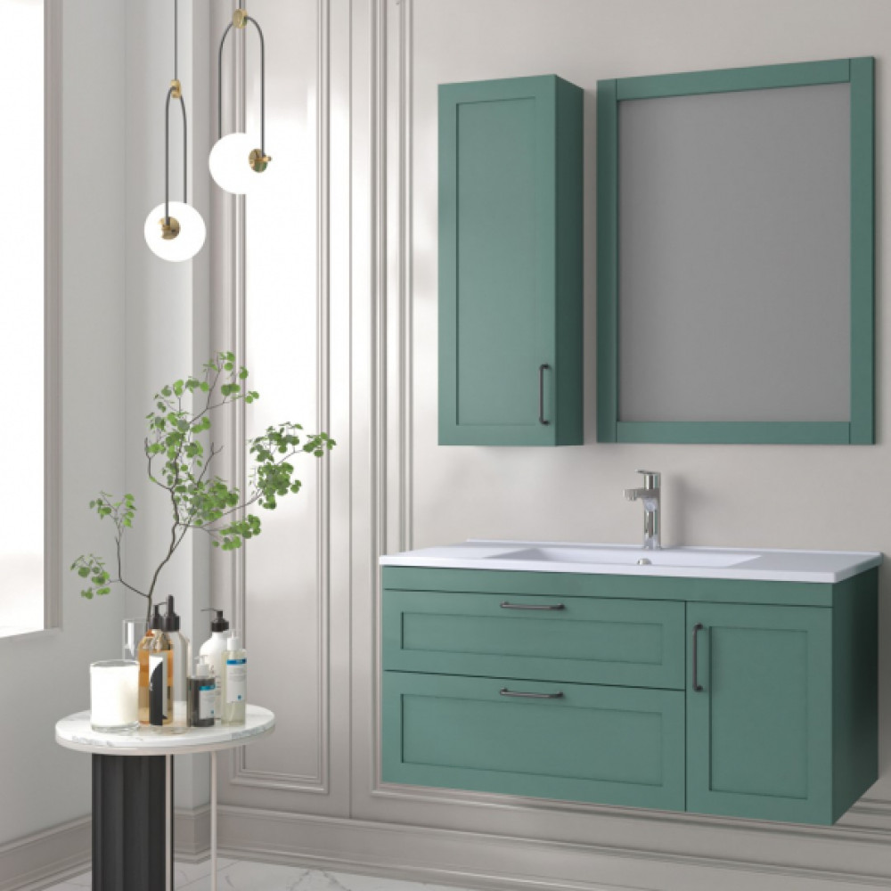 Denko Beyoglu 100 Cm Mdf Mat Yesil Banyo Dolabi Takimi Banyo Dolabı / Mobilyası Fiyatı