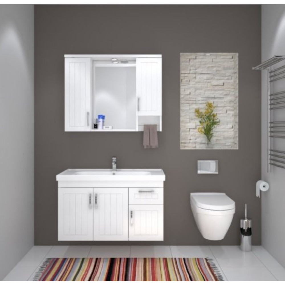 Denko Lotus 100 Cm Mdf Lake Banyo Dolabı Takımı Banyo Dolabı / Mobilyası Fiyatı