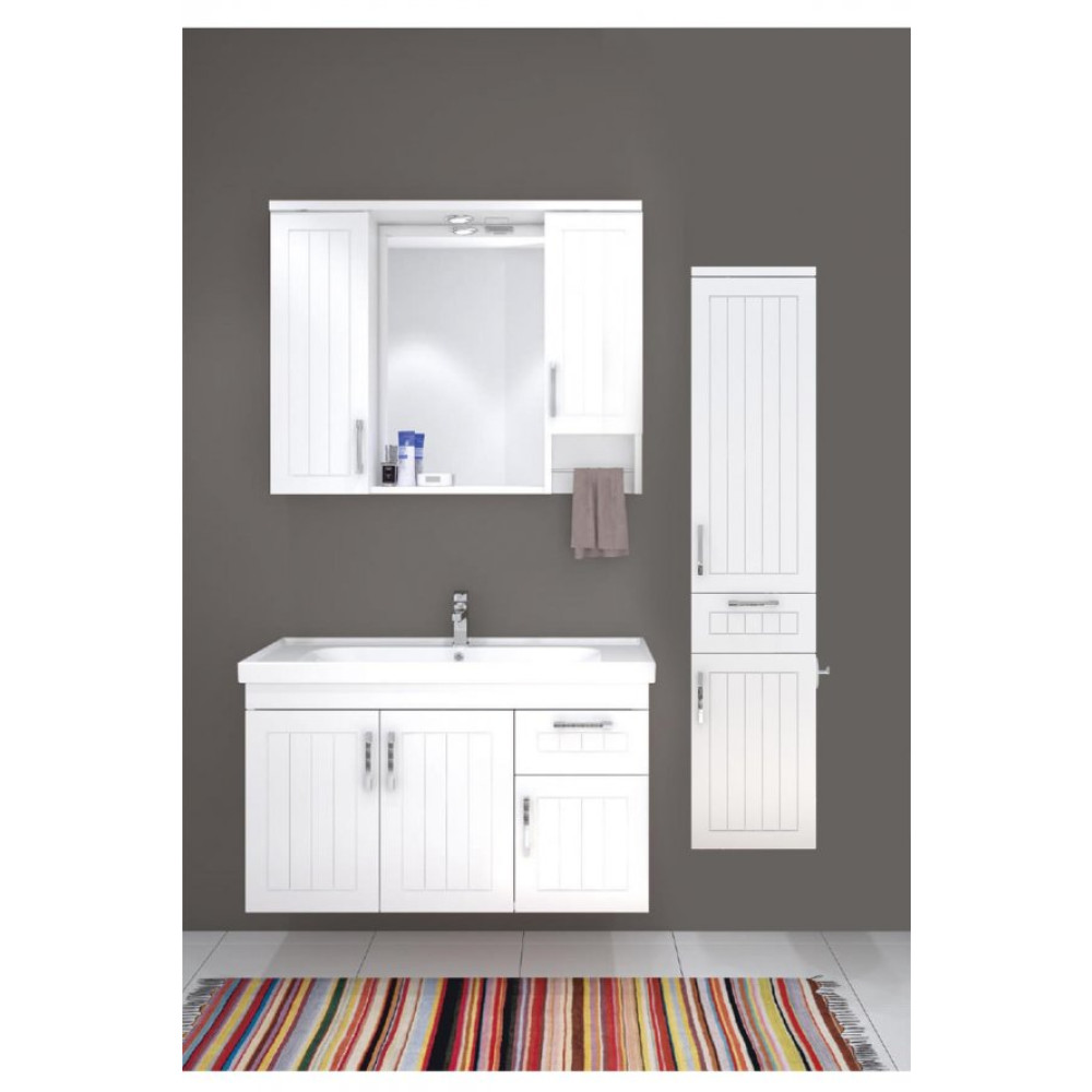 Denko Lotus 100 Cm Mdf Üzeri Lake Banyo Takımı Ve Boy Dolabı Banyo Dolabı / Mobilyası Fiyatı