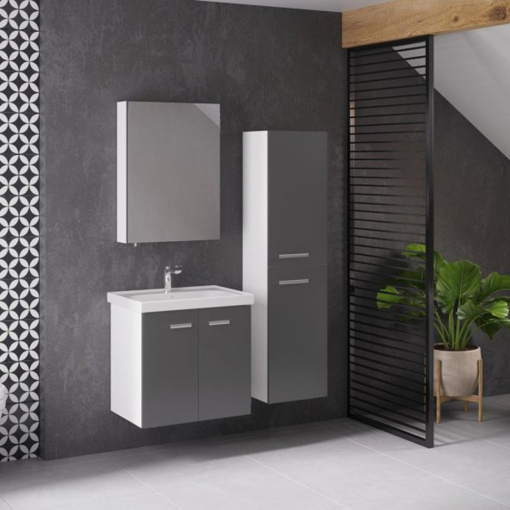 Denko Terra 65 Cm Mdf Antrasit Gri Banyo Dolabi Takim, Boy Dolabi Banyo Dolabı / Mobilyası Fiyatı