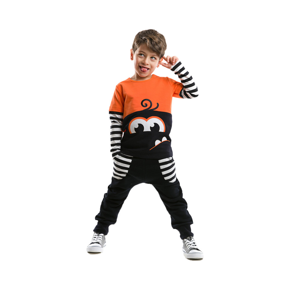 Denokids Gırgır Canavar Siyah Turuncu Erkek Çocuk Eşofman Takım 3 YAŞ Beden Kadın Eşofman Fiyatı