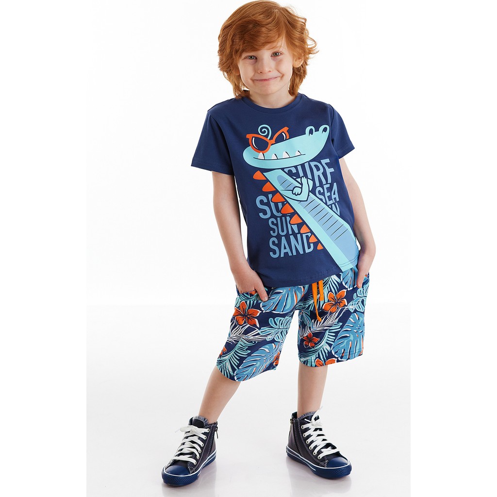 Denokids Surfer Croco Erkek Çocuk Şort Takım Erkek Çocuk Giyim Takımı Fiyatı