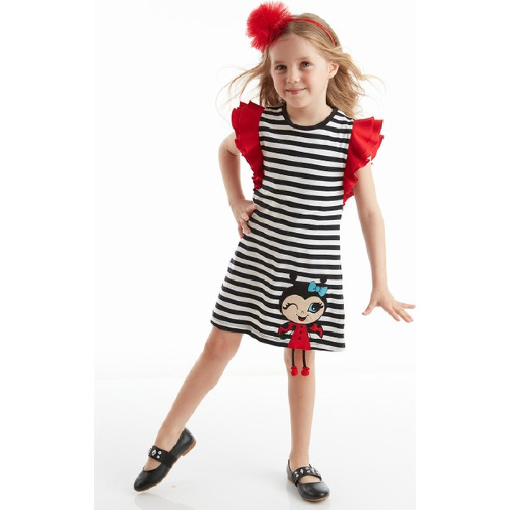 Denokids Uğurlu Kız Çizgili Elbise Kız Çocuk Elbise Fiyatı