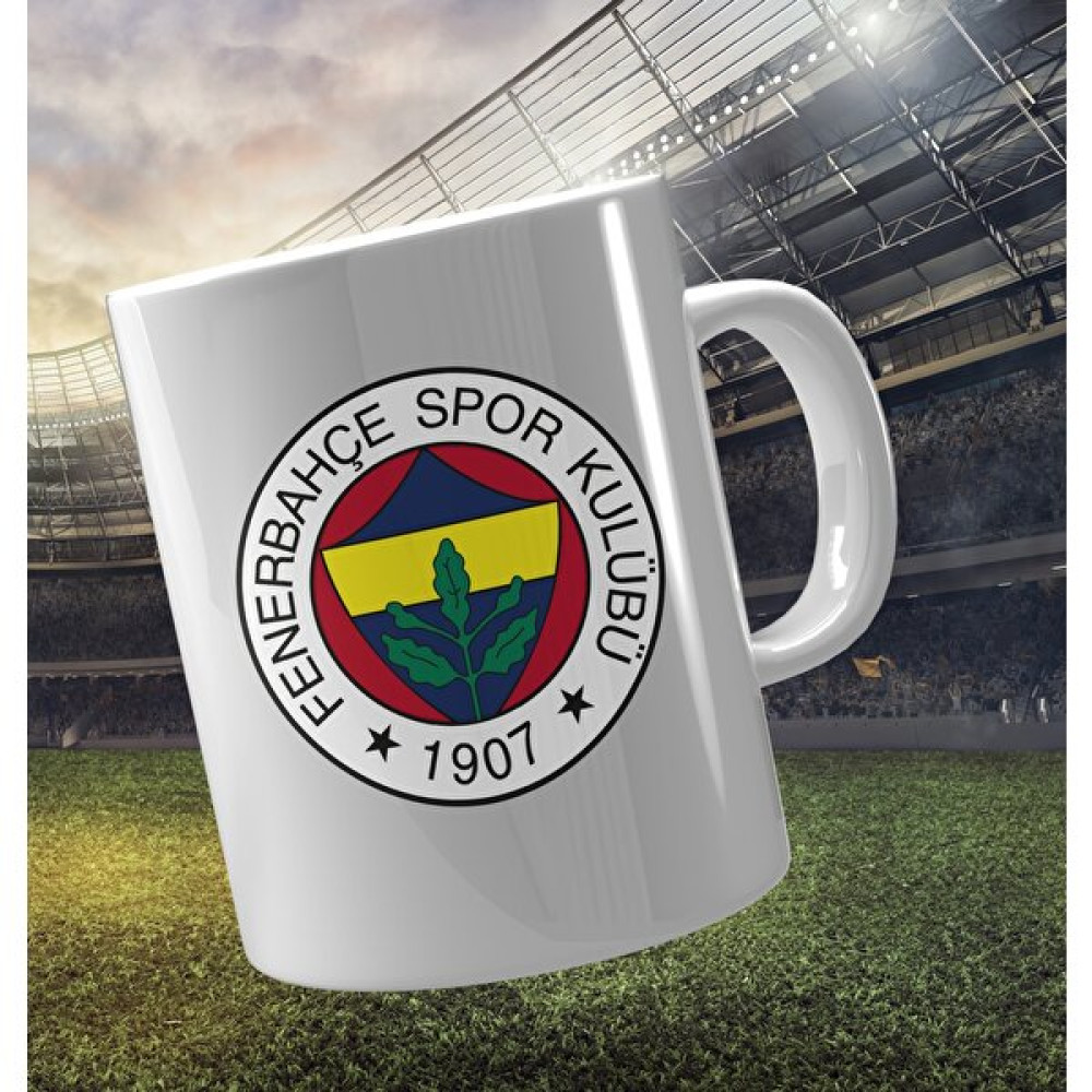 Denow Ajans Fenerbahçe Logo Baskılı Kupa Bardak Taraftar Hediyesi - Beyaz Fincan / Bardak / Kahve Takımı Fiyatı
