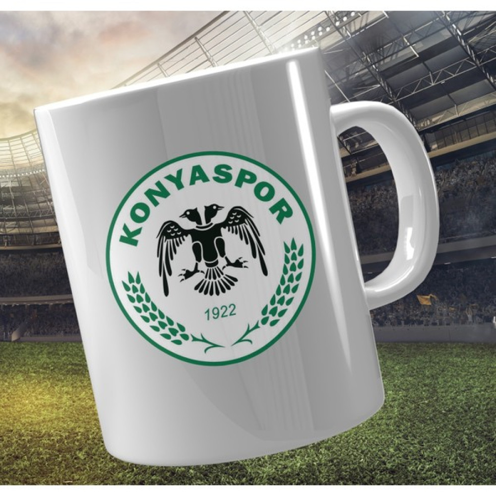 Denow Ajans Konyaspor Logo Baskılı Kupa Bardak Taraftar Hediyesi - Beyaz Fincan / Bardak / Kahve Takımı Fiyatı