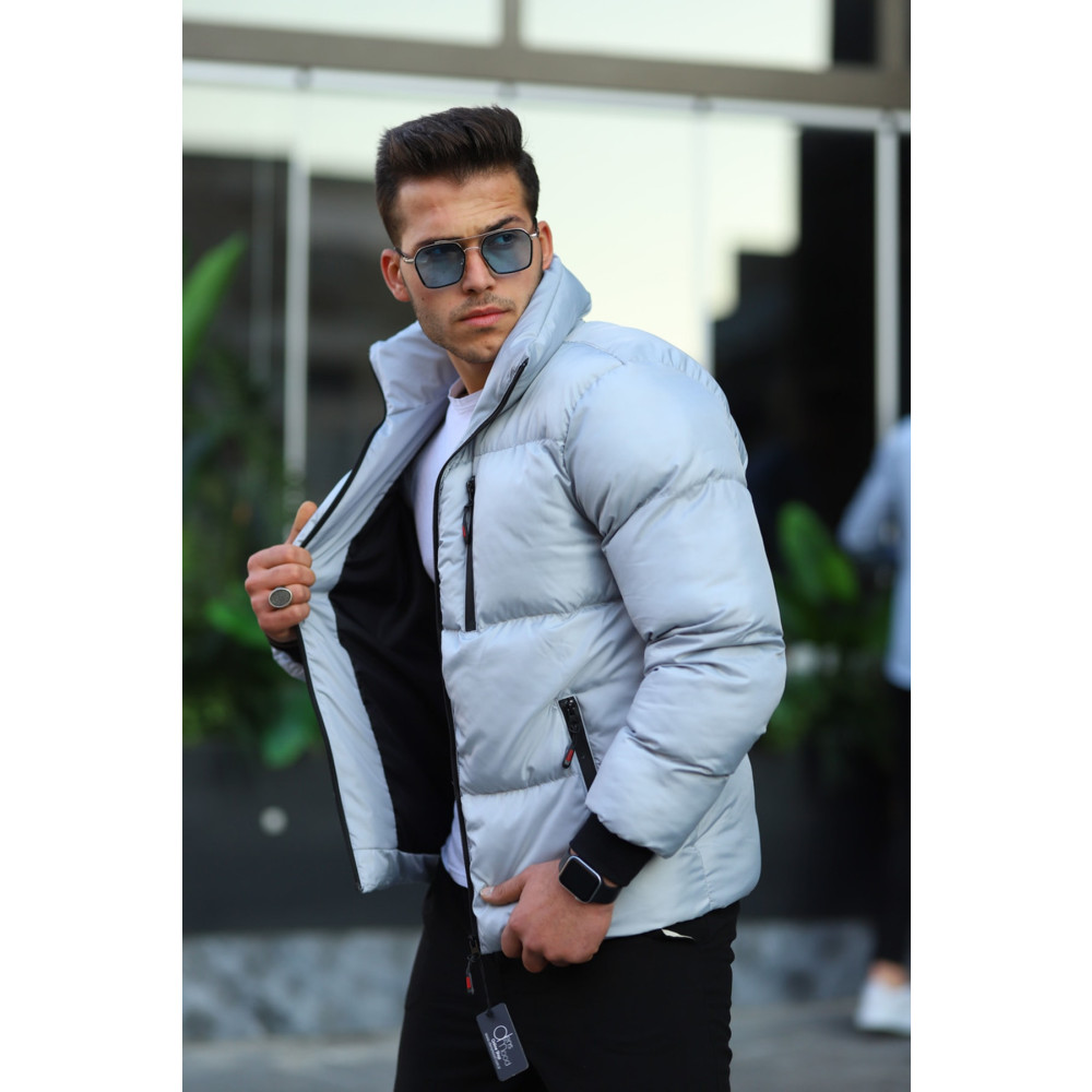DENSMOOD Erkek Uzay Gri Şişme Mont XXL Beden Bayan Mont Fiyatı