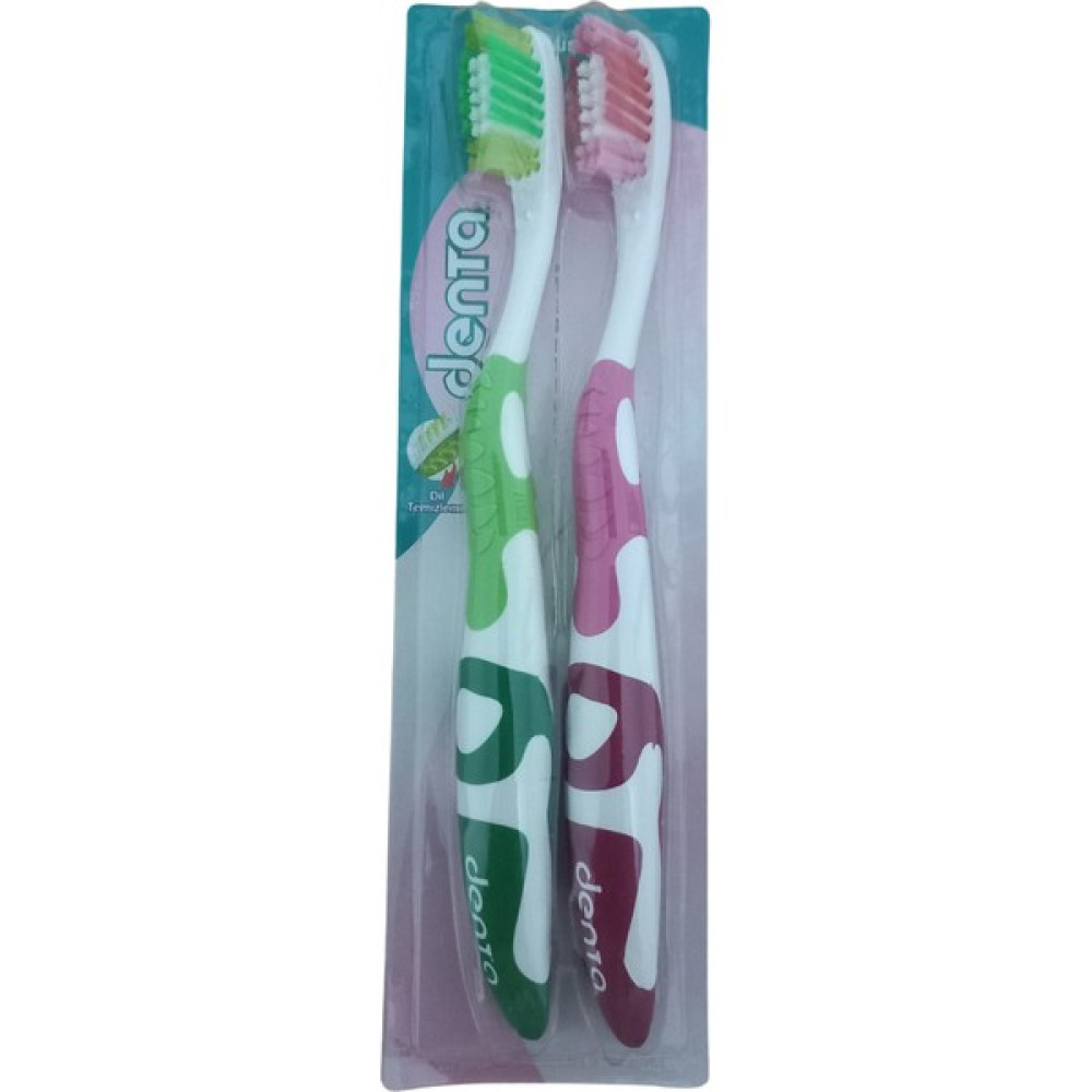 Denta Banat Denta Dil Temizleme Özellikli 2'li Diş Fırçası - Yeşil-Pembe Diş Fırçaları Fiyatı