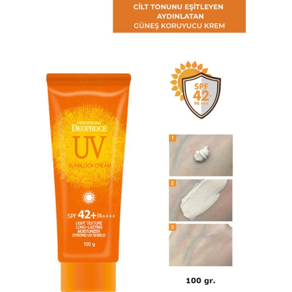 DEOPROCE Cilt Tonunu Eşitleyen&Aydınlatan Yüksek Koruma Faktörlü Güneş Kremi 100g UV Sunblock Cream Güneş Kremleri ve Losyonları Fiyatı